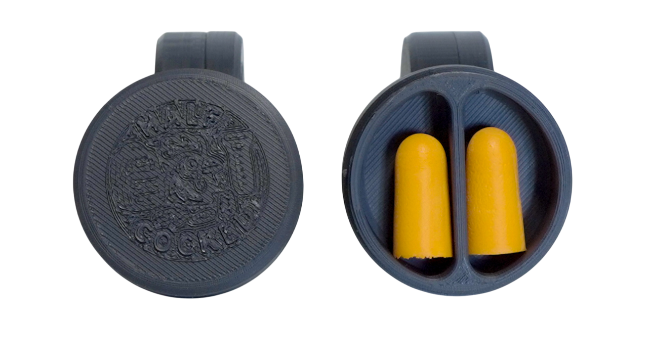 Compact Ear Plug Holder – Circular 2-Plug Disk